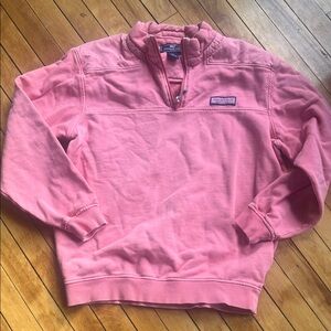 Vineyard Vines Coral Pink Quarter-Zip Sweatshirt